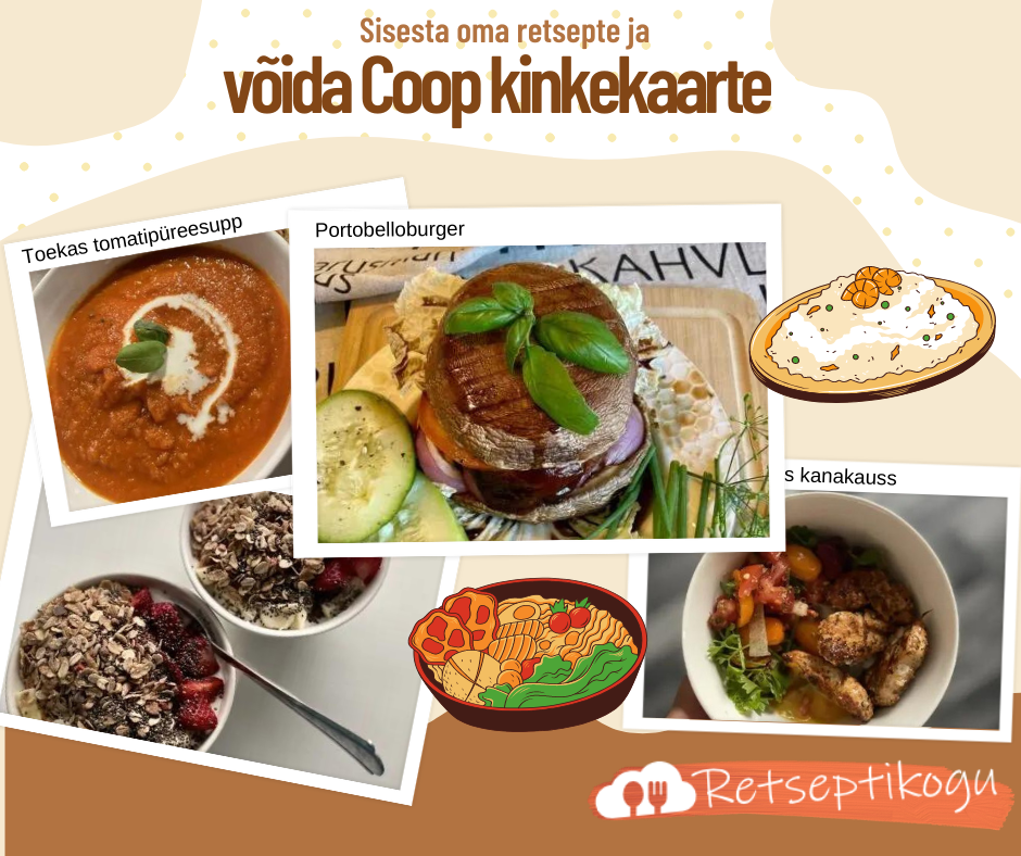 Jaga oma retsepte ja võida kinkekaarte